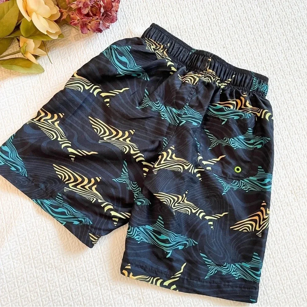 Speedo Little Boy’s Boardshort Swimsuit Blue Sharks Size 4